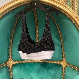 Alexander Wang Black Textured Bralette, Size XS, Never Worn